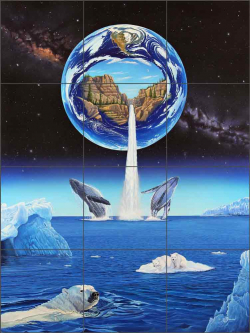 Peril in Paradise by Kurt Burmann Ceramic Tile Mural KB015