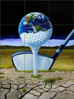 Tee Off to a Better Green by Kurt Burmann Ceramic Tile Mural KB017