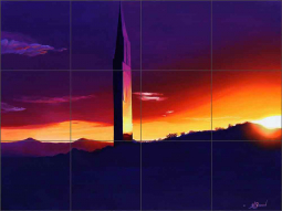 Spire of Illumination by Kurt Burmann Ceramic Tile Mural KB022