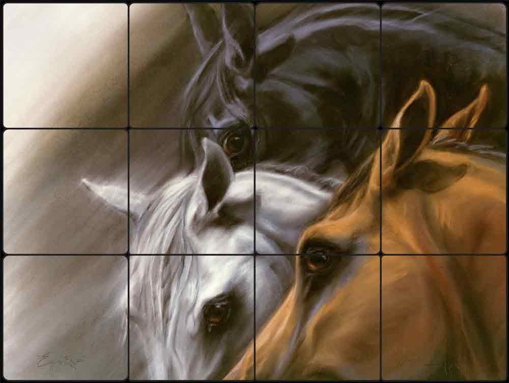 Eye to Eye by Kim McElroy Tumbled Stone Tile Mural KMA078