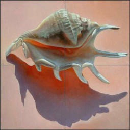 Murex Shell by Leslie Macon Ceramic Tile Mural LMA041