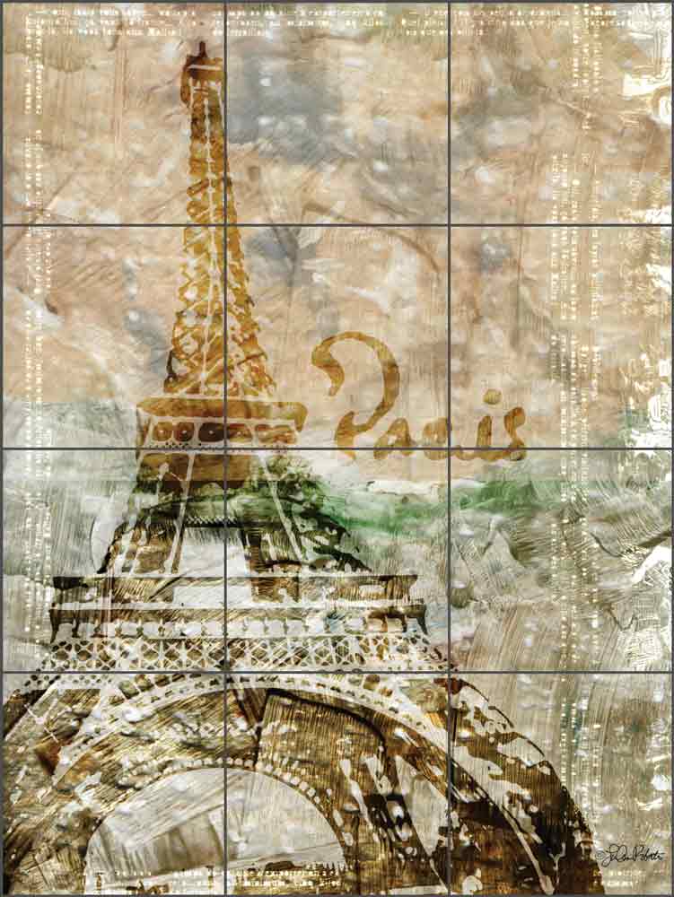 Layered Paris by LuAnn Roberto Ceramic Tile Mural - LRA001