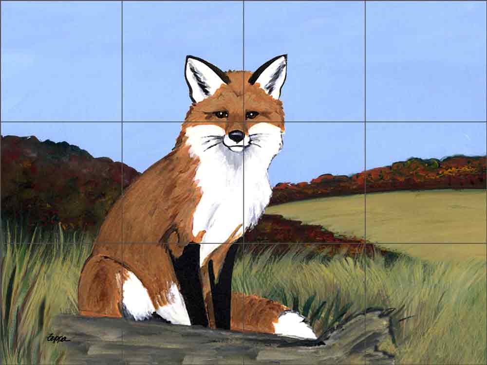 Fox by M. K. Zeppa Ceramic Tile Mural MKZ005