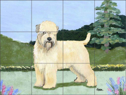 Wheaten Terrier by M K Zeppa Ceramic Tile Mural MKZ012