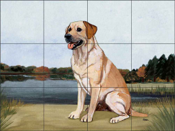 Yellow Lab by M K Zeppa Ceramic Tile Mural MKZ013