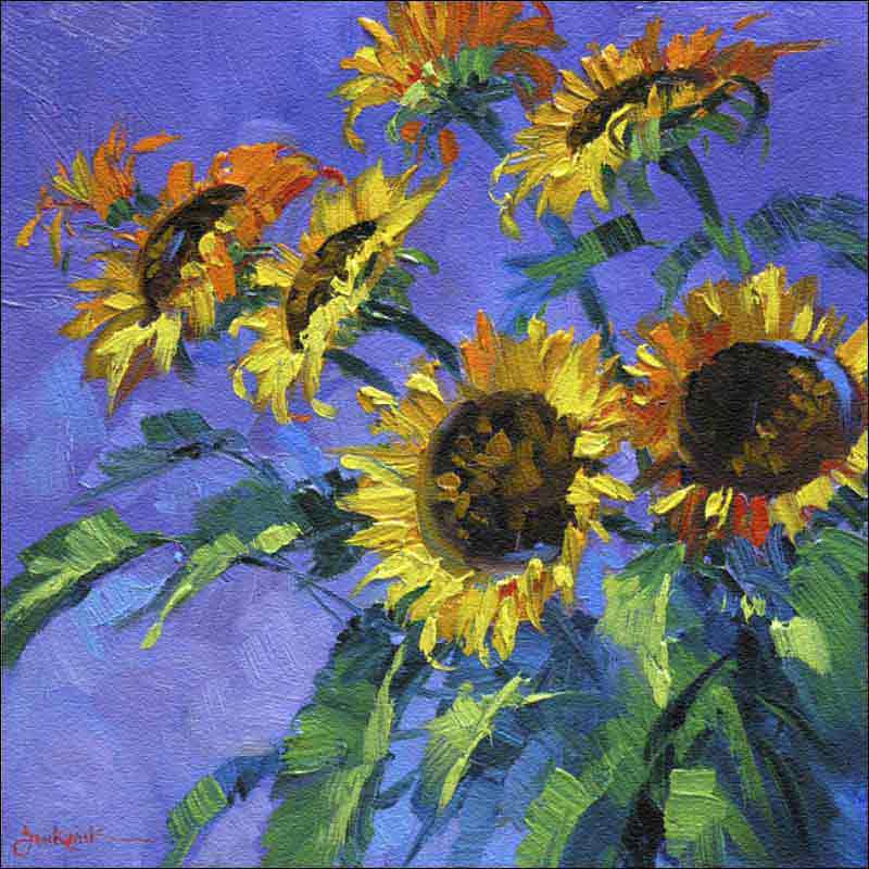 Sunflowers by Mikki Senkarik Glass Wall & Floor Tile MSA060