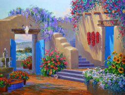 A Lazy Day in Santa Fe by Mikki Senkarik Ceramic Accent & Decor Tile MSA172AT