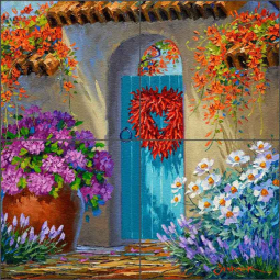 Heart of Santa Fe by Mikki Senkarik Glass Tile Mural MSA227