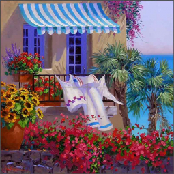 Fresh Laundry by Mikki Senkarik Ceramic Tile Mural MSA272
