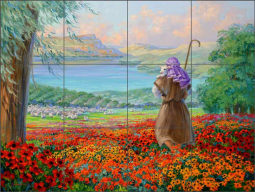 The Good Shepherd by Mikki Senkarik Ceramic Tile Mural MSA286
