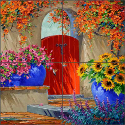 Welcome Committee by Mikki Senkarik Ceramic Tile Mural MSA288