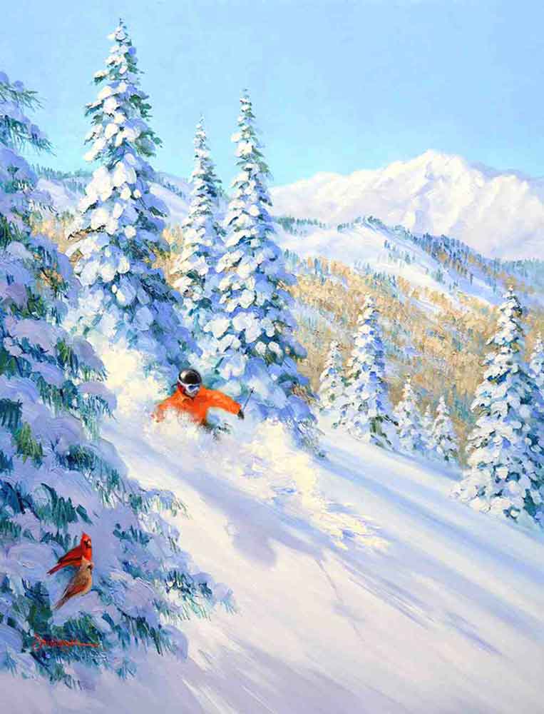 Dancing in the Snow by Mikki Senkarik Ceramic Accent & Decor Tile MSA295AT