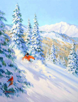 Dancing in the Snow by Mikki Senkarik Ceramic Accent & Decor Tile MSA295AT
