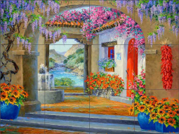 Distant Glow by Mikki Senkarik Ceramic Tile Mural MSA296