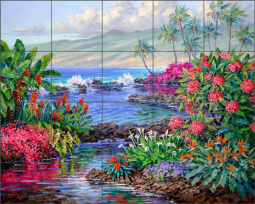Essence of Aloha by Mikki Senkarik Ceramic Tile Mural MSA297