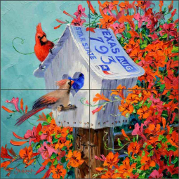 Home Is Where the Heart is by Mikki Senkarik Ceramic Tile Mural MSA299