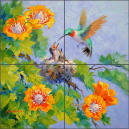 Nestlings by Mikki Senkarik Ceramic Tile Mural MSA301