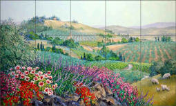 On the Road to Nazareth by Mikki Senkarik Ceramic Tile Mural MSA302