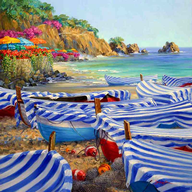 Enchantment of Monterosso al Mare by Mikki Senkarik Ceramic Accent & Decor Tile MSA307AT
