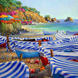 Enchantment of Monterosso al Mare by Mikki Senkarik Ceramic Accent & Decor Tile MSA307AT