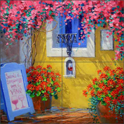 Ring Bell for Wine by Mikki Senkarik Ceramic Tile Mural MSA311