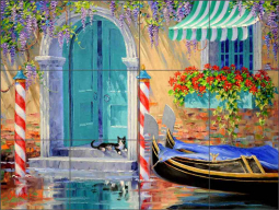Savoring the Sun by Mikki Senkarik Ceramic Tile Mural MSA312