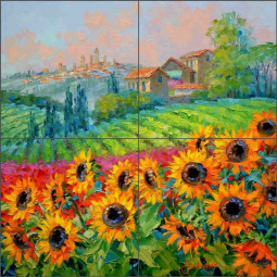 Tuscan Gold by Mikki Senkarik Ceramic Tile Mural MSA314