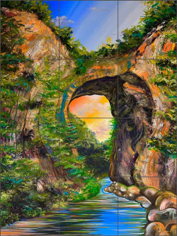 Natural Bridge by Nancy Jacey Ceramic Tile Mural NJ109