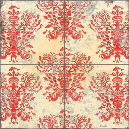 Nature Damask II by Evelia Ceramic Tile Mural OB-ES83m