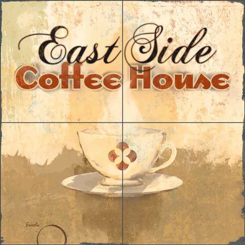 Coffee House IV by Evelia Ceramic Tile Mural OB-ES84f