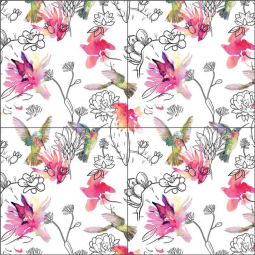 Desert Hummingbirds 4 by Evelia Ceramic Tile Mural OB-ES906