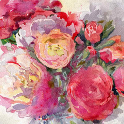 Day Flowers by Evelia Ceramic Accent & Decor Tile OB-ES916AT