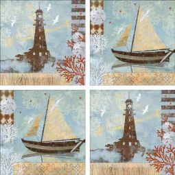 Ocean Breeze by Evelia Ceramic Accent & Decor Tile Set OB-ESATSet2AT
