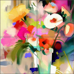 Blooming Summer by Andrea Haase Ceramic Tile Mural OB-HAA1672