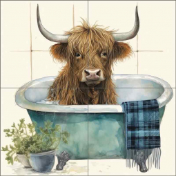 Bathroom Jungle Joy 23 by Lazar Studio Ceramic Tile Mural OB-LAZ03-155
