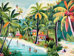 Tropical Paradise Dreams 73 by Lazar Studio Ceramic Accent & Decor Tile OB-LAZ15-13AT
