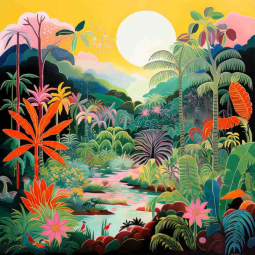 Tropical Paradise Dreams 68 by Lazar Studio Ceramic Accent & Decor Tile OB-LAZ15-36AT