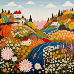 Landscapes in Harmony 21 by Lazar Studio Ceramic Tile Mural OB-LAZ17-62