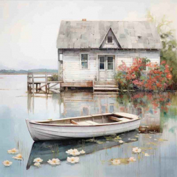 Cottage by the Sea 26 by Lazar Studio Ceramic Accent & Decor Tile OB-LAZ183-33AT