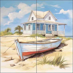 Cottage by the Sea 13 by Lazar Studio Ceramic Tile Mural OB-LAZ183-23
