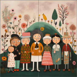 Unity in Diversity 8 by Lazar Studio Ceramic Tile Mural OB-LAZ21-1