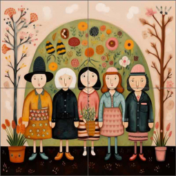 Unity in Diversity 7 by Lazar Studio Ceramic Tile Mural OB-LAZ21-2