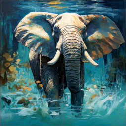 Spirit of the Wild 16 by Lazar Studio Ceramic Tile Mural OB-LAZ31-18