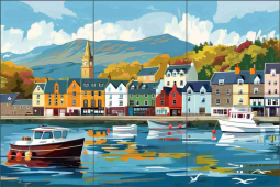 Coastal Charms of Scotland 5 by Lazar Studio Ceramic Tile Mural OB-LAZ420-7