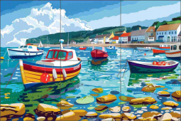 Spectrum on Water 8 by Lazar Studio Ceramic Tile Mural OB-LAZ421-6