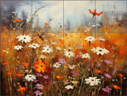 Sunlit Fields 2 by Lazar Studio Ceramic Tile Mural OB-LAZ501-1