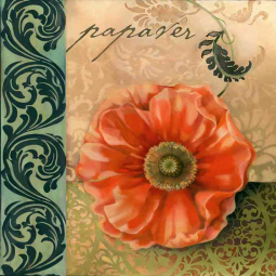 Red Poppy by Louise Montillio Ceramic Accent & Decor Tile OB-LM66aAT
