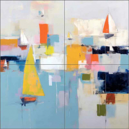 Oceanic Regatta Adventure 3 by Irena Orlov Ceramic Tile Mural OB-ORL23971