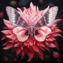 Moth Journey 5 by Roozbeh Bahramali Ceramic Accent & Decor Tile OB-ROZ170ATCS