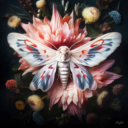 Moth Journey 9 by Roozbeh Bahramali Ceramic Accent & Decor Tile OB-ROZ174AT